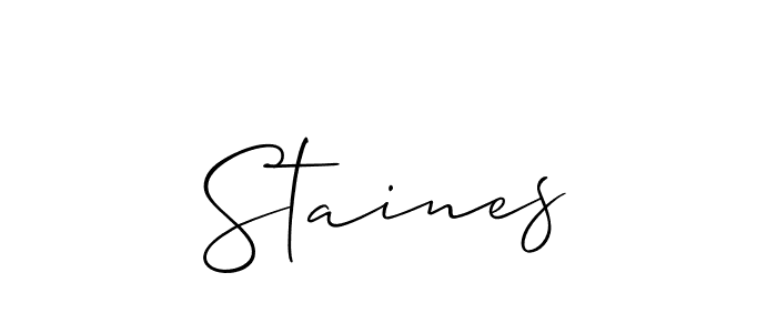 Similarly Allison_Script is the best handwritten signature design. Signature creator online .You can use it as an online autograph creator for name Staines. Staines signature style 2 images and pictures png