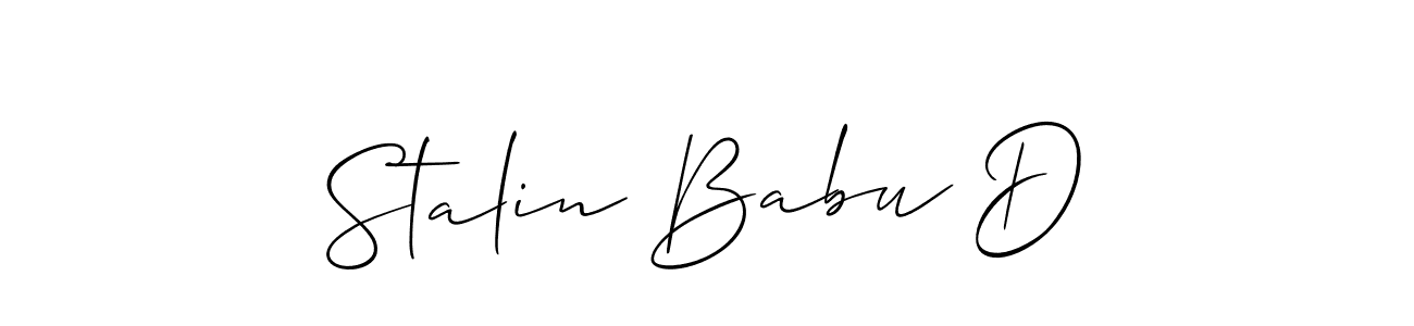 Allison_Script is a professional signature style that is perfect for those who want to add a touch of class to their signature. It is also a great choice for those who want to make their signature more unique. Get Stalin Babu D name to fancy signature for free. Stalin Babu D signature style 2 images and pictures png