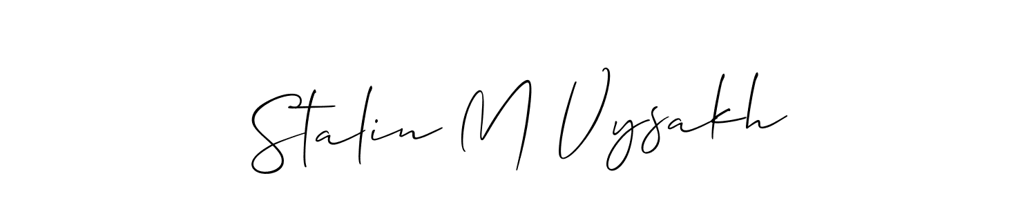 Allison_Script is a professional signature style that is perfect for those who want to add a touch of class to their signature. It is also a great choice for those who want to make their signature more unique. Get Stalin M Vysakh name to fancy signature for free. Stalin M Vysakh signature style 2 images and pictures png