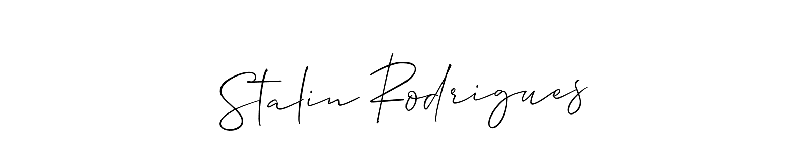 Make a beautiful signature design for name Stalin Rodrigues. With this signature (Allison_Script) style, you can create a handwritten signature for free. Stalin Rodrigues signature style 2 images and pictures png