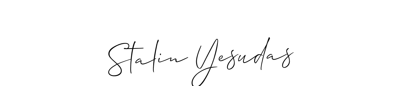 Create a beautiful signature design for name Stalin Yesudas. With this signature (Allison_Script) fonts, you can make a handwritten signature for free. Stalin Yesudas signature style 2 images and pictures png