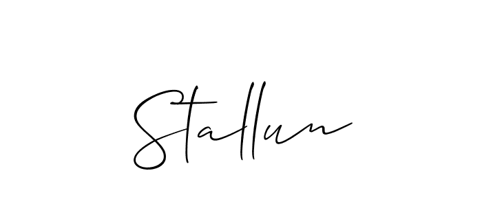 You should practise on your own different ways (Allison_Script) to write your name (Stallun) in signature. don't let someone else do it for you. Stallun signature style 2 images and pictures png