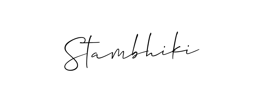 Design your own signature with our free online signature maker. With this signature software, you can create a handwritten (Allison_Script) signature for name Stambhiki. Stambhiki signature style 2 images and pictures png