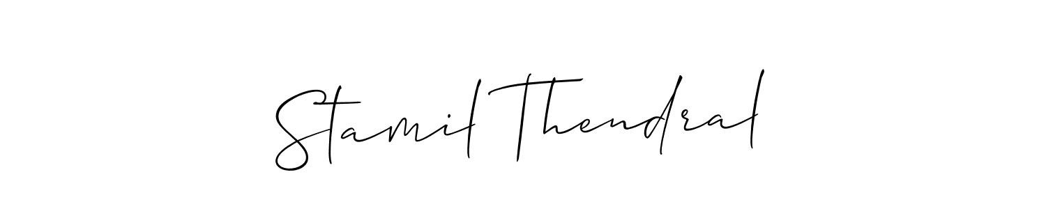 Create a beautiful signature design for name Stamil Thendral. With this signature (Allison_Script) fonts, you can make a handwritten signature for free. Stamil Thendral signature style 2 images and pictures png