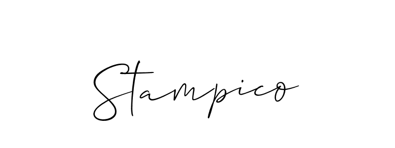 Use a signature maker to create a handwritten signature online. With this signature software, you can design (Allison_Script) your own signature for name Stampico. Stampico signature style 2 images and pictures png