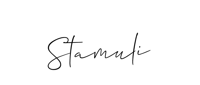 Also You can easily find your signature by using the search form. We will create Stamuli name handwritten signature images for you free of cost using Allison_Script sign style. Stamuli signature style 2 images and pictures png