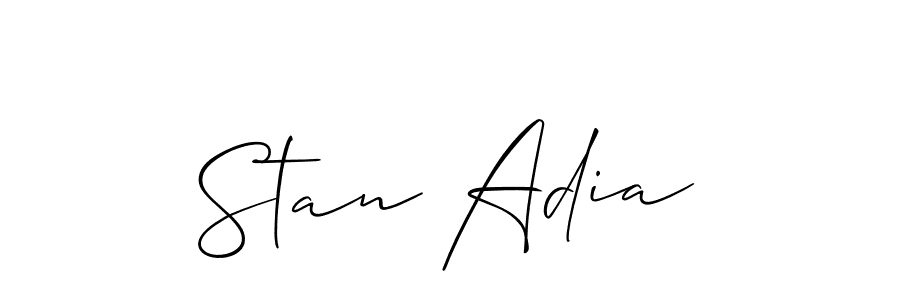 This is the best signature style for the Stan Adia name. Also you like these signature font (Allison_Script). Mix name signature. Stan Adia signature style 2 images and pictures png