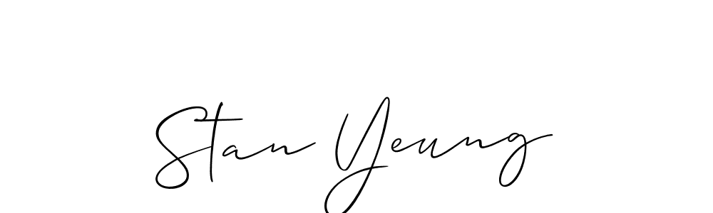 Use a signature maker to create a handwritten signature online. With this signature software, you can design (Allison_Script) your own signature for name Stan Yeung. Stan Yeung signature style 2 images and pictures png