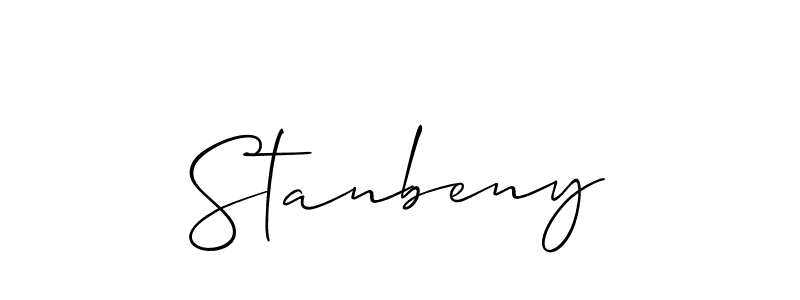 It looks lik you need a new signature style for name Stanbeny. Design unique handwritten (Allison_Script) signature with our free signature maker in just a few clicks. Stanbeny signature style 2 images and pictures png