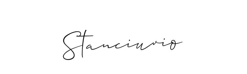 How to make Stanciuvio signature? Allison_Script is a professional autograph style. Create handwritten signature for Stanciuvio name. Stanciuvio signature style 2 images and pictures png