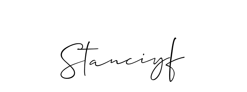 How to Draw Stanciyf signature style? Allison_Script is a latest design signature styles for name Stanciyf. Stanciyf signature style 2 images and pictures png