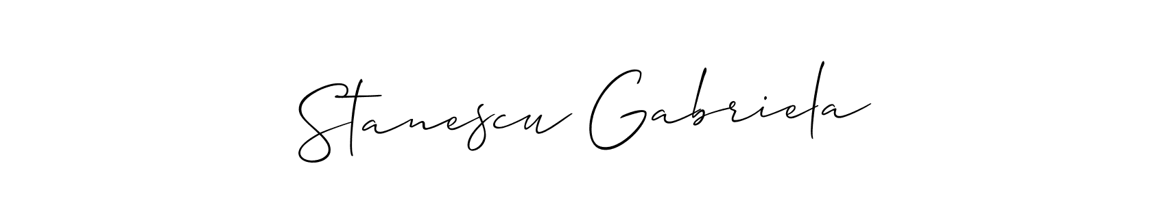 Allison_Script is a professional signature style that is perfect for those who want to add a touch of class to their signature. It is also a great choice for those who want to make their signature more unique. Get Stanescu Gabriela name to fancy signature for free. Stanescu Gabriela signature style 2 images and pictures png