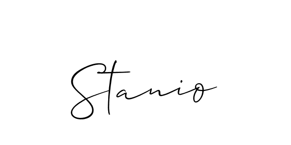 Use a signature maker to create a handwritten signature online. With this signature software, you can design (Allison_Script) your own signature for name Stanio. Stanio signature style 2 images and pictures png