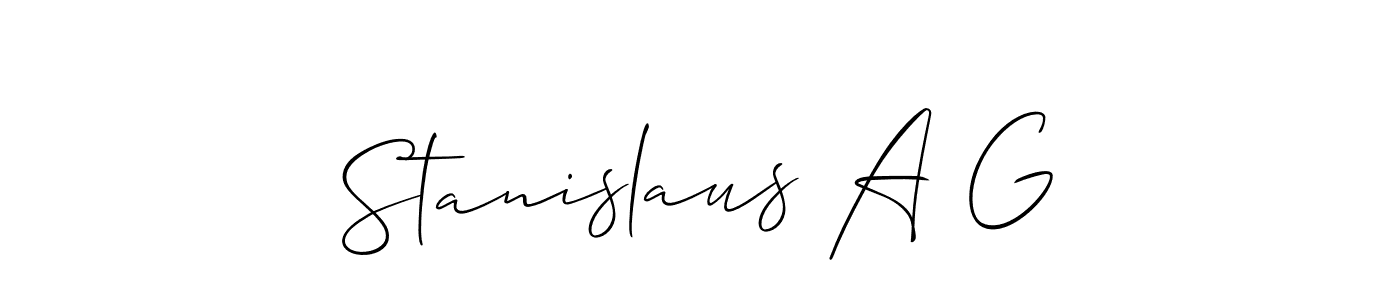 Create a beautiful signature design for name Stanislaus A G. With this signature (Allison_Script) fonts, you can make a handwritten signature for free. Stanislaus A G signature style 2 images and pictures png