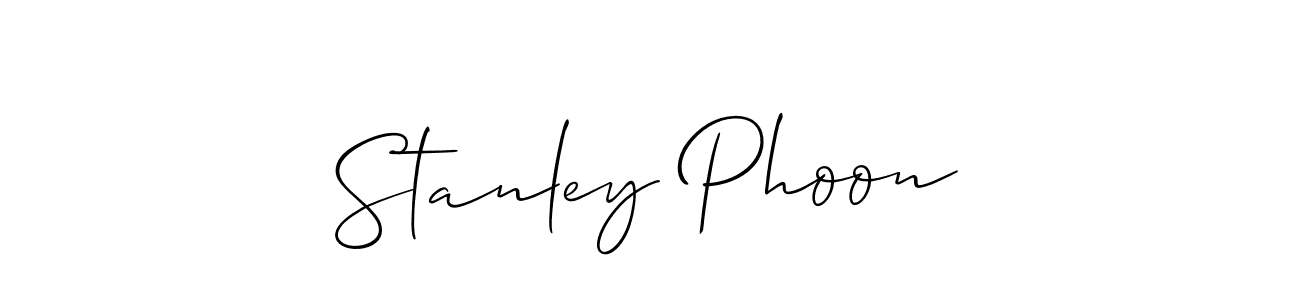 Make a beautiful signature design for name Stanley Phoon. With this signature (Allison_Script) style, you can create a handwritten signature for free. Stanley Phoon signature style 2 images and pictures png