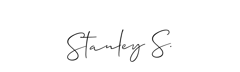 How to make Stanley S. name signature. Use Allison_Script style for creating short signs online. This is the latest handwritten sign. Stanley S. signature style 2 images and pictures png