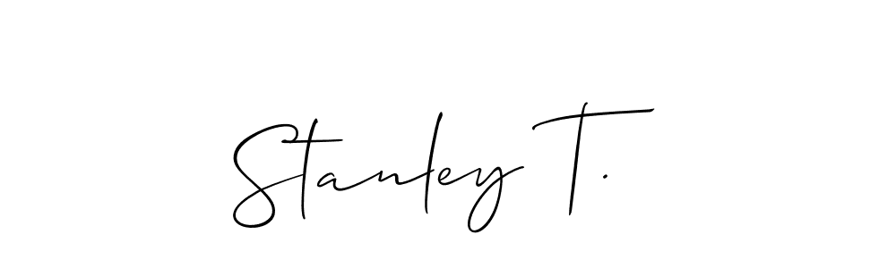 The best way (Allison_Script) to make a short signature is to pick only two or three words in your name. The name Stanley T. include a total of six letters. For converting this name. Stanley T. signature style 2 images and pictures png