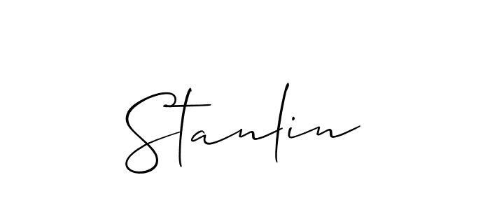 Use a signature maker to create a handwritten signature online. With this signature software, you can design (Allison_Script) your own signature for name Stanlin. Stanlin signature style 2 images and pictures png