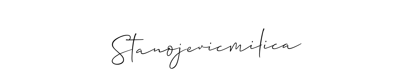 The best way (Allison_Script) to make a short signature is to pick only two or three words in your name. The name Stanojevicmilica include a total of six letters. For converting this name. Stanojevicmilica signature style 2 images and pictures png