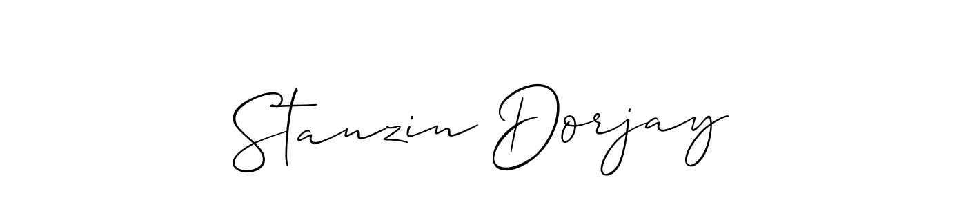 How to make Stanzin Dorjay name signature. Use Allison_Script style for creating short signs online. This is the latest handwritten sign. Stanzin Dorjay signature style 2 images and pictures png