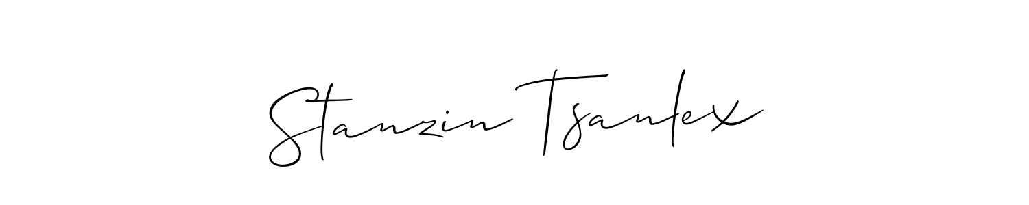 How to make Stanzin Tsanlex name signature. Use Allison_Script style for creating short signs online. This is the latest handwritten sign. Stanzin Tsanlex signature style 2 images and pictures png