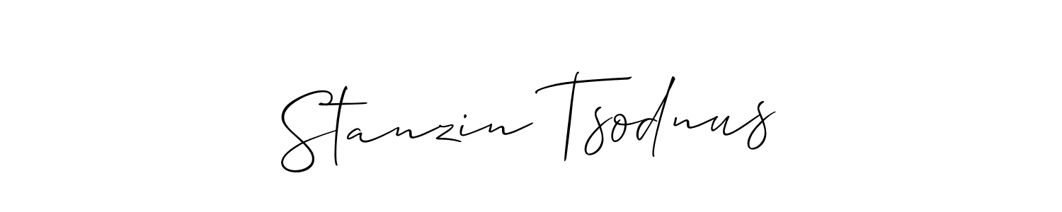 Make a beautiful signature design for name Stanzin Tsodnus. With this signature (Allison_Script) style, you can create a handwritten signature for free. Stanzin Tsodnus signature style 2 images and pictures png