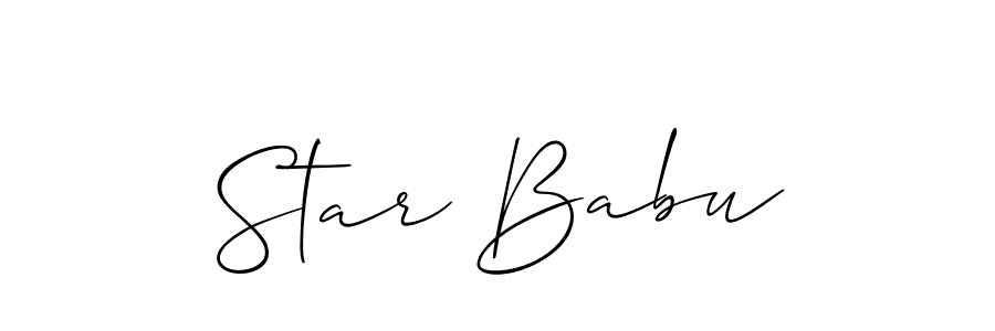 Design your own signature with our free online signature maker. With this signature software, you can create a handwritten (Allison_Script) signature for name Star Babu. Star Babu signature style 2 images and pictures png