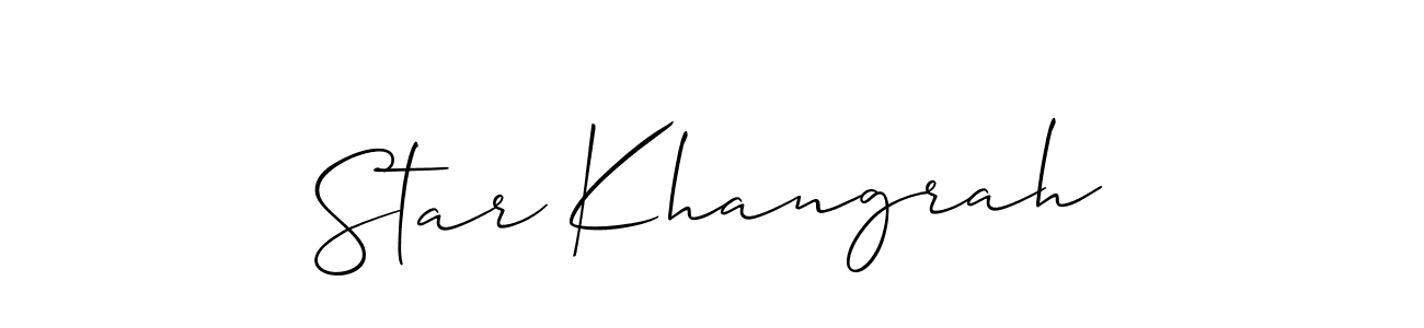 How to Draw Star Khangrah signature style? Allison_Script is a latest design signature styles for name Star Khangrah. Star Khangrah signature style 2 images and pictures png