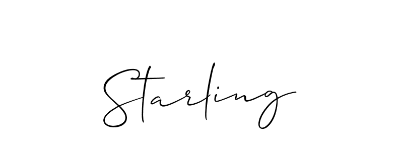 Make a beautiful signature design for name Starling. With this signature (Allison_Script) style, you can create a handwritten signature for free. Starling signature style 2 images and pictures png