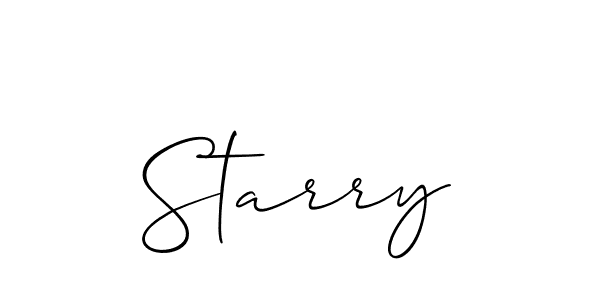 The best way (Allison_Script) to make a short signature is to pick only two or three words in your name. The name Starry include a total of six letters. For converting this name. Starry signature style 2 images and pictures png