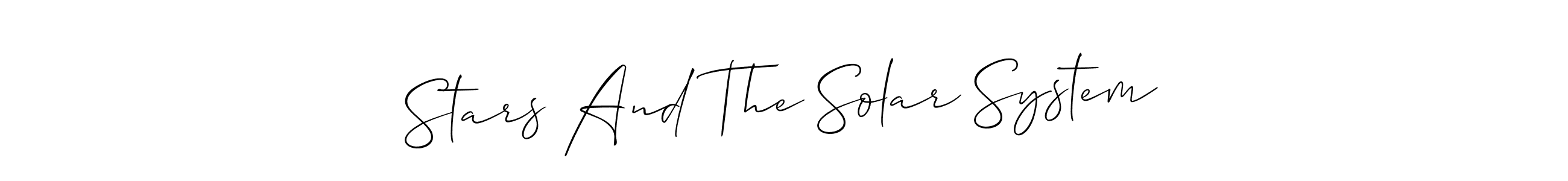 Also You can easily find your signature by using the search form. We will create Stars And The Solar System name handwritten signature images for you free of cost using Allison_Script sign style. Stars And The Solar System signature style 2 images and pictures png