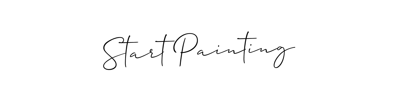 Start Painting stylish signature style. Best Handwritten Sign (Allison_Script) for my name. Handwritten Signature Collection Ideas for my name Start Painting. Start Painting signature style 2 images and pictures png