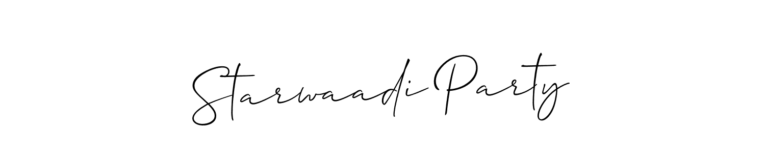 Also we have Starwaadi Party name is the best signature style. Create professional handwritten signature collection using Allison_Script autograph style. Starwaadi Party signature style 2 images and pictures png