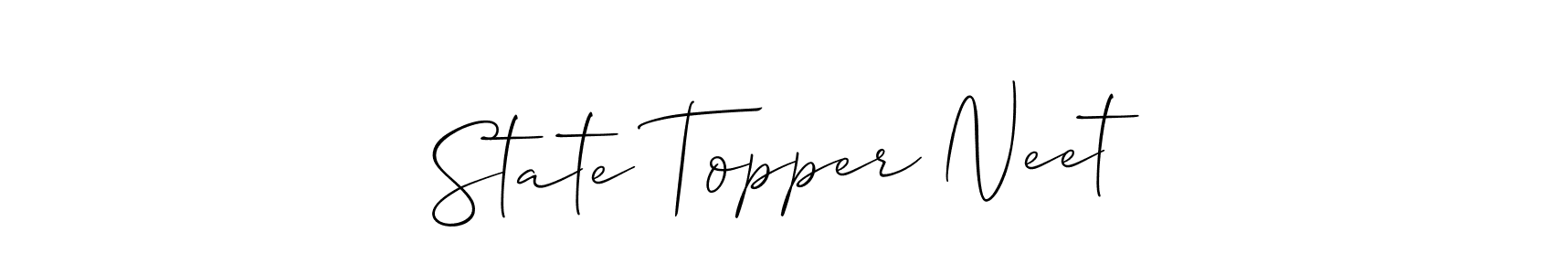 Allison_Script is a professional signature style that is perfect for those who want to add a touch of class to their signature. It is also a great choice for those who want to make their signature more unique. Get State Topper Neet name to fancy signature for free. State Topper Neet signature style 2 images and pictures png