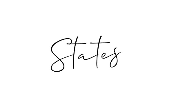 Use a signature maker to create a handwritten signature online. With this signature software, you can design (Allison_Script) your own signature for name States. States signature style 2 images and pictures png