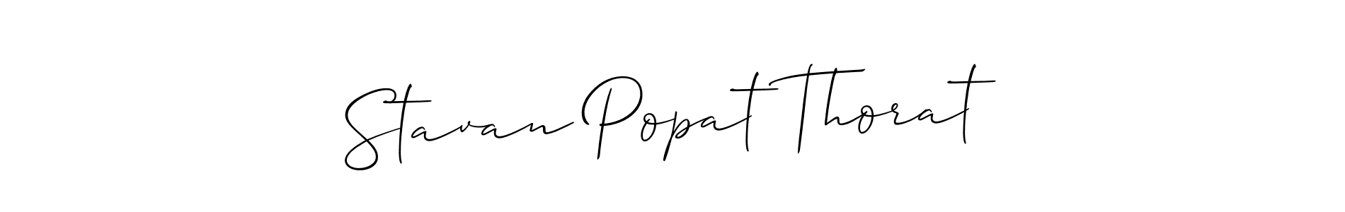 Make a short Stavan Popat Thorat signature style. Manage your documents anywhere anytime using Allison_Script. Create and add eSignatures, submit forms, share and send files easily. Stavan Popat Thorat signature style 2 images and pictures png