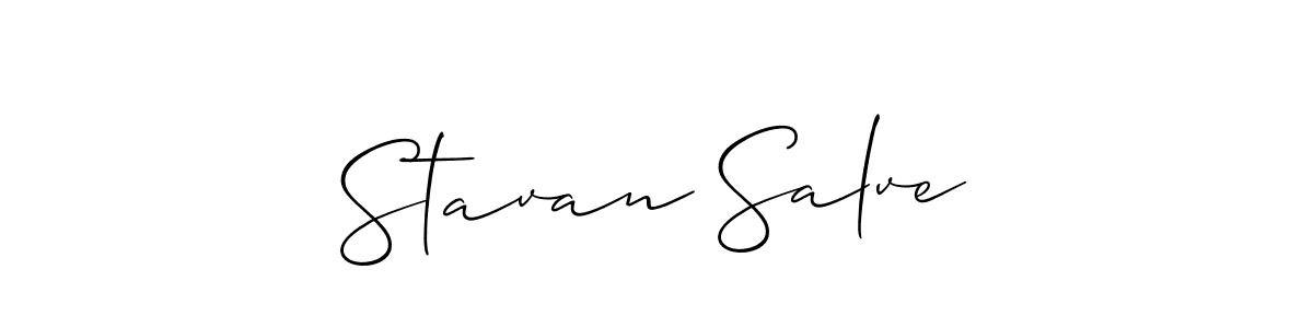 Stavan Salve stylish signature style. Best Handwritten Sign (Allison_Script) for my name. Handwritten Signature Collection Ideas for my name Stavan Salve. Stavan Salve signature style 2 images and pictures png