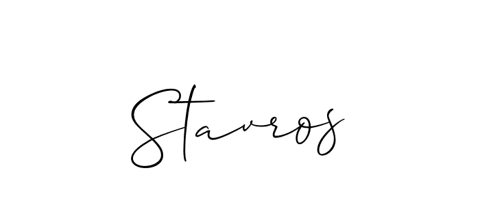 Use a signature maker to create a handwritten signature online. With this signature software, you can design (Allison_Script) your own signature for name Stavros. Stavros signature style 2 images and pictures png