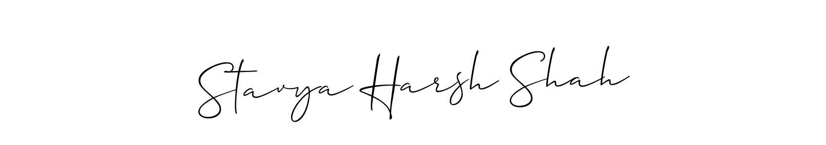 You should practise on your own different ways (Allison_Script) to write your name (Stavya Harsh Shah) in signature. don't let someone else do it for you. Stavya Harsh Shah signature style 2 images and pictures png