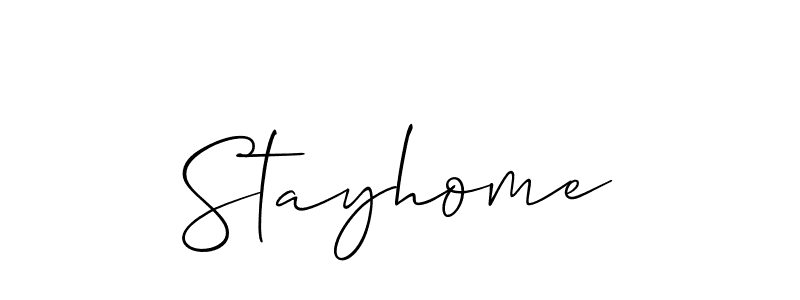 Make a beautiful signature design for name Stayhome. With this signature (Allison_Script) style, you can create a handwritten signature for free. Stayhome signature style 2 images and pictures png