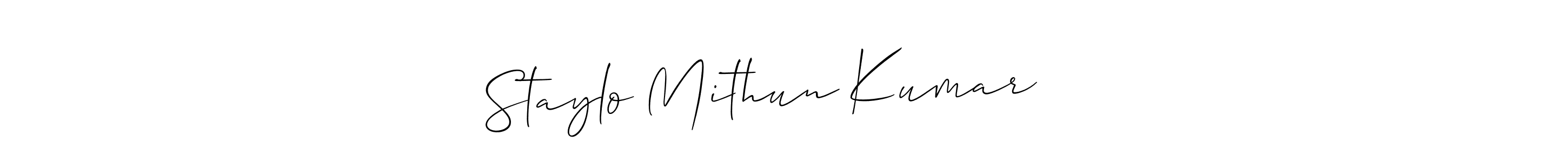 Staylo Mithun Kumar ⏩❤️ stylish signature style. Best Handwritten Sign (Allison_Script) for my name. Handwritten Signature Collection Ideas for my name Staylo Mithun Kumar ⏩❤️. Staylo Mithun Kumar ⏩❤️ signature style 2 images and pictures png