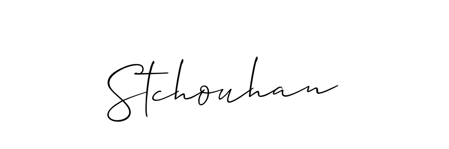 You should practise on your own different ways (Allison_Script) to write your name (Stchouhan) in signature. don't let someone else do it for you. Stchouhan signature style 2 images and pictures png