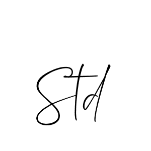 Make a beautiful signature design for name Std. With this signature (Allison_Script) style, you can create a handwritten signature for free. Std signature style 2 images and pictures png