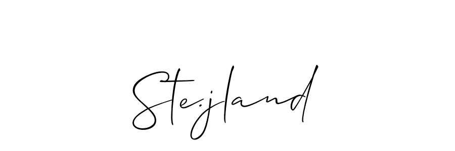 The best way (Allison_Script) to make a short signature is to pick only two or three words in your name. The name Ste.jland include a total of six letters. For converting this name. Ste.jland signature style 2 images and pictures png