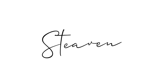 Design your own signature with our free online signature maker. With this signature software, you can create a handwritten (Allison_Script) signature for name Steaven. Steaven signature style 2 images and pictures png