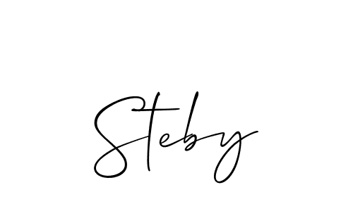 Allison_Script is a professional signature style that is perfect for those who want to add a touch of class to their signature. It is also a great choice for those who want to make their signature more unique. Get Steby name to fancy signature for free. Steby signature style 2 images and pictures png