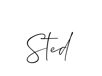 Also You can easily find your signature by using the search form. We will create Sted name handwritten signature images for you free of cost using Allison_Script sign style. Sted signature style 2 images and pictures png