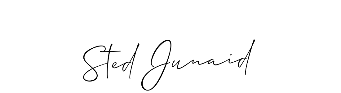 Make a beautiful signature design for name Sted Junaid. With this signature (Allison_Script) style, you can create a handwritten signature for free. Sted Junaid signature style 2 images and pictures png