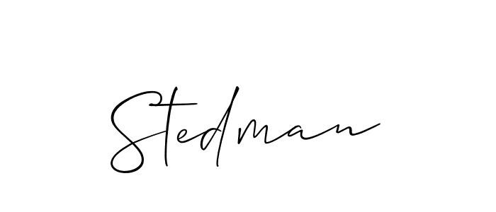 Design your own signature with our free online signature maker. With this signature software, you can create a handwritten (Allison_Script) signature for name Stedman. Stedman signature style 2 images and pictures png