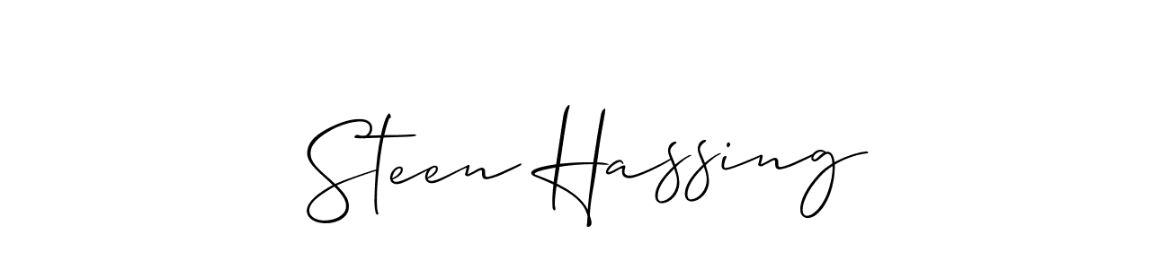 Similarly Allison_Script is the best handwritten signature design. Signature creator online .You can use it as an online autograph creator for name Steen Hassing. Steen Hassing signature style 2 images and pictures png
